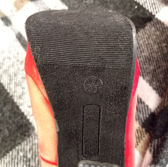 Dollhouse Red Studded Platform Stilettos - Picture 3 of 6